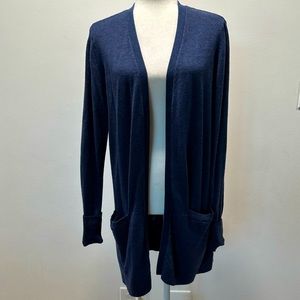 Fat Face Cashmere Wool Blend Blue Long Open Cardigan Women’s size 10